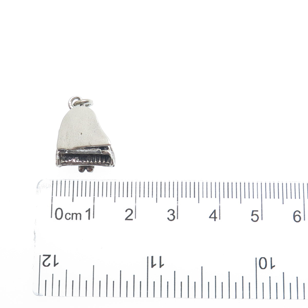 JEWELART Sterling Silver Vintage Grand Piano Locket Minimalist 3D Charm Pendant