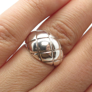 925 Sterling Silver Vintage Cage / Striped Ring Size 6.25