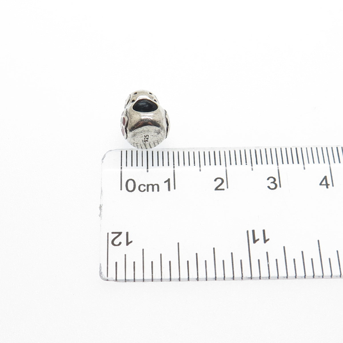 925 Sterling Silver Vintage Enamel Flower Baby Doll Bead Charm