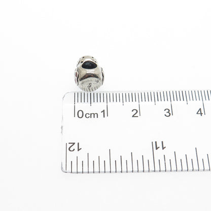 925 Sterling Silver Vintage Enamel Flower Baby Doll Bead Charm