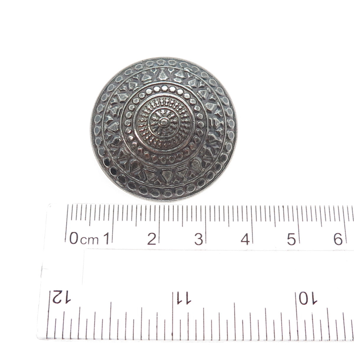 KELT 925 Sterling Silver Vintage Celtic Shield Oxidized Pin Brooch