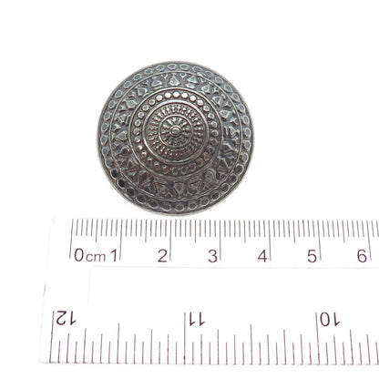KELT 925 Sterling Silver Vintage Celtic Shield Oxidized Pin Brooch