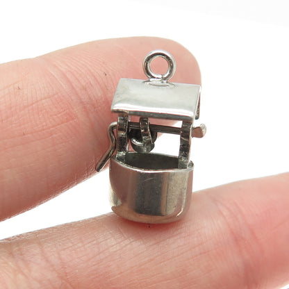 PAYE & BAKER 925 Sterling Silver Antique Art Deco Water Well Movable 3D Pendant
