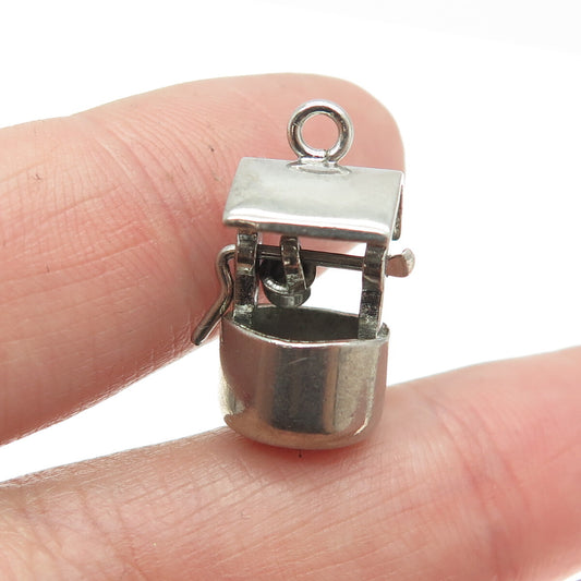 PAYE & BAKER 925 Sterling Silver Antique Art Deco Water Well Movable 3D Pendant