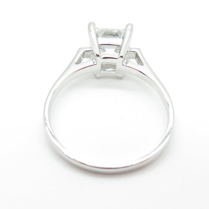 925 Sterling Silver Princess-Cut C Z Engagement Ring Size 9.25