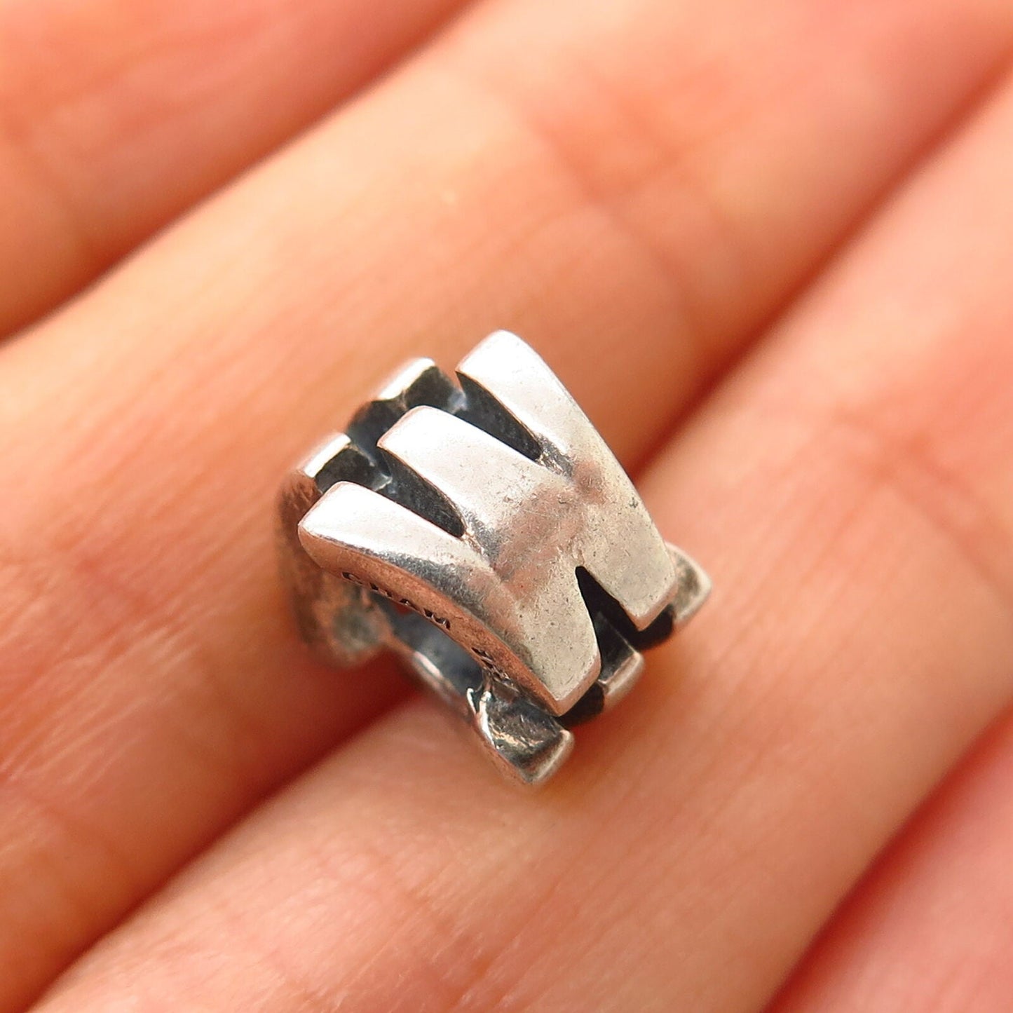 925 Sterling Silver Chamilia Letter "W" Initial Design Bead Charm