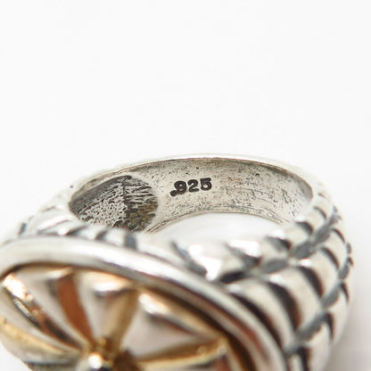 925 Sterling Silver Vintage Alejandro Toussier Modernist Design Ring Size 7