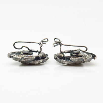 925 Sterling Silver Antique Danecraft Swirl Design Earrings