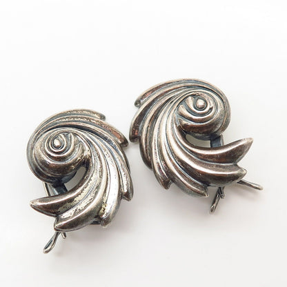 925 Sterling Silver Antique Danecraft Swirl Design Earrings