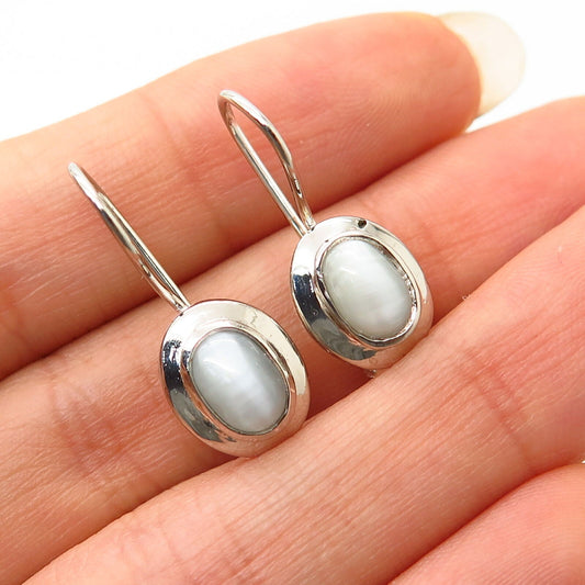 925 Sterling Silver Moonstone Imitation Earrings