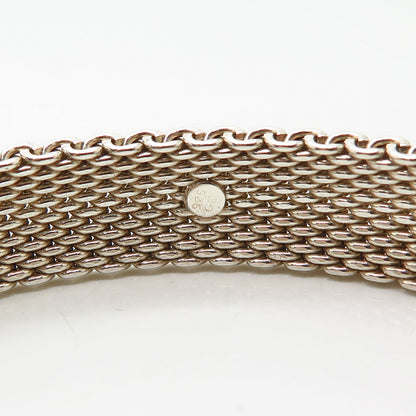 925 Sterling Silver Mesh Flexible Link Bracelet 7.5"