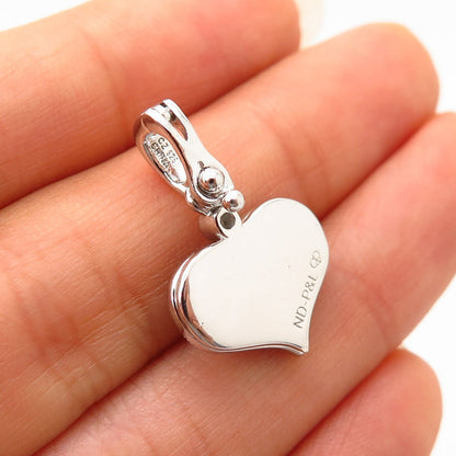 925 Sterling Silver C Z Cutout Design Heart Pendant