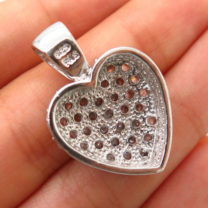 925 Sterling Silver C Z Heart Design Pendant