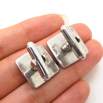 925 Sterling Silver Vintage Etched Design Cufflinks