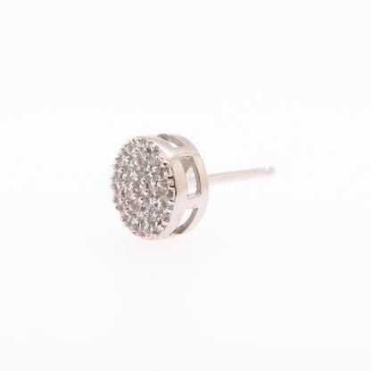 925 Sterling Silver C Z Round SINGLE Stud Earring