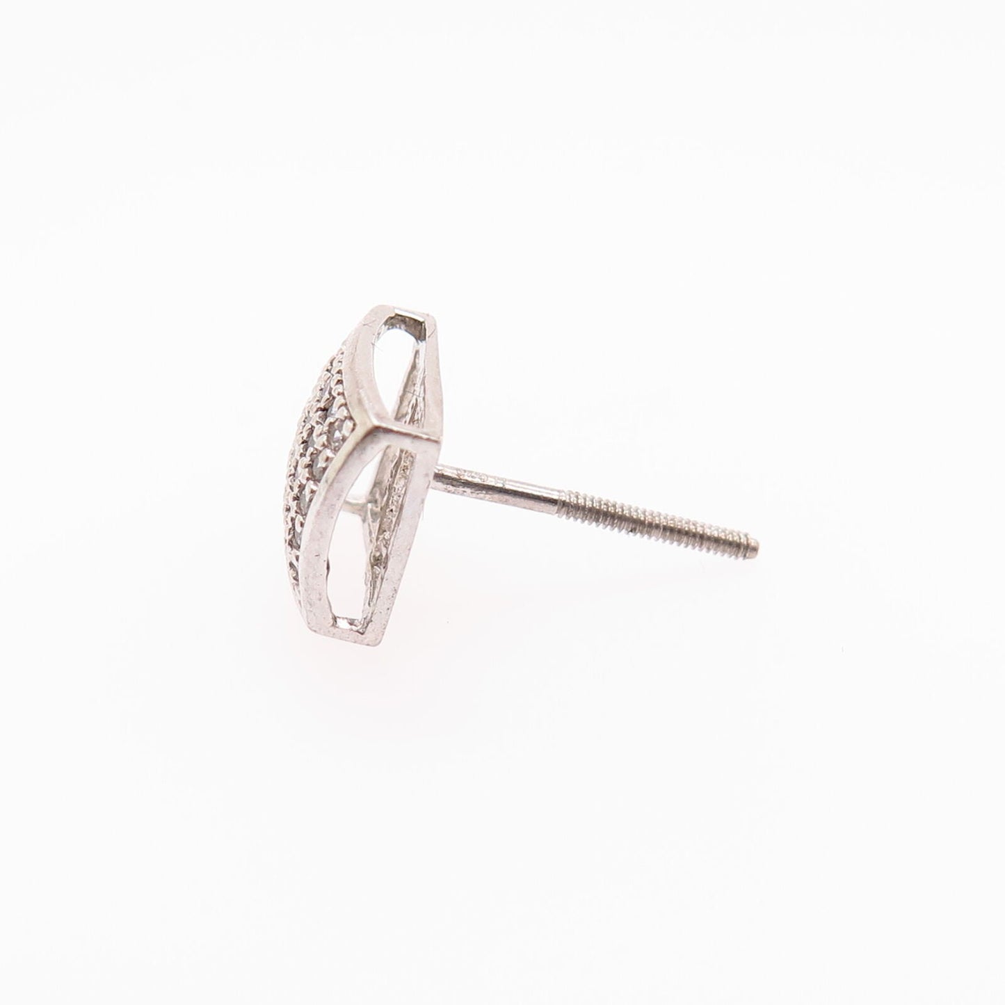 925 Sterling Silver C Z Square SINGLE Stud Earring