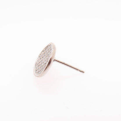 925 Sterling Silver Pave C Z Round SINGLE Stud Earring