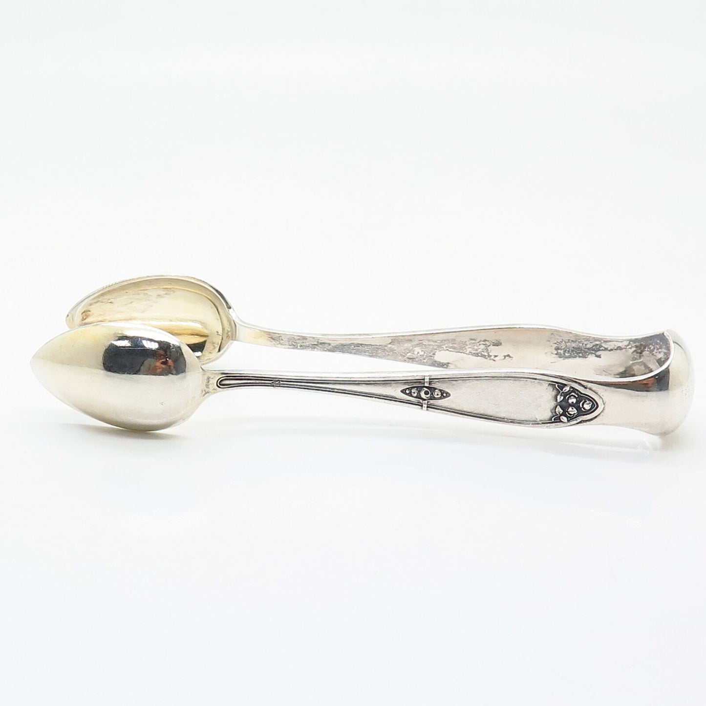 800 Silver Antique Floral Design Sugar Tongs