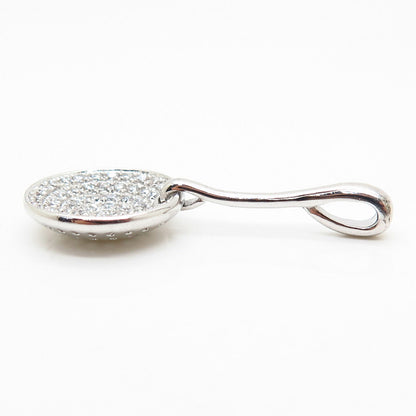 925 Sterling Silver C Z Concave Design Pendant