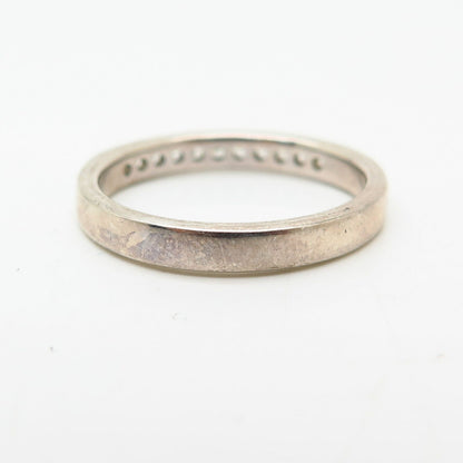 925 Sterling Silver C Z Wedding Band Ring Size 6 3/4