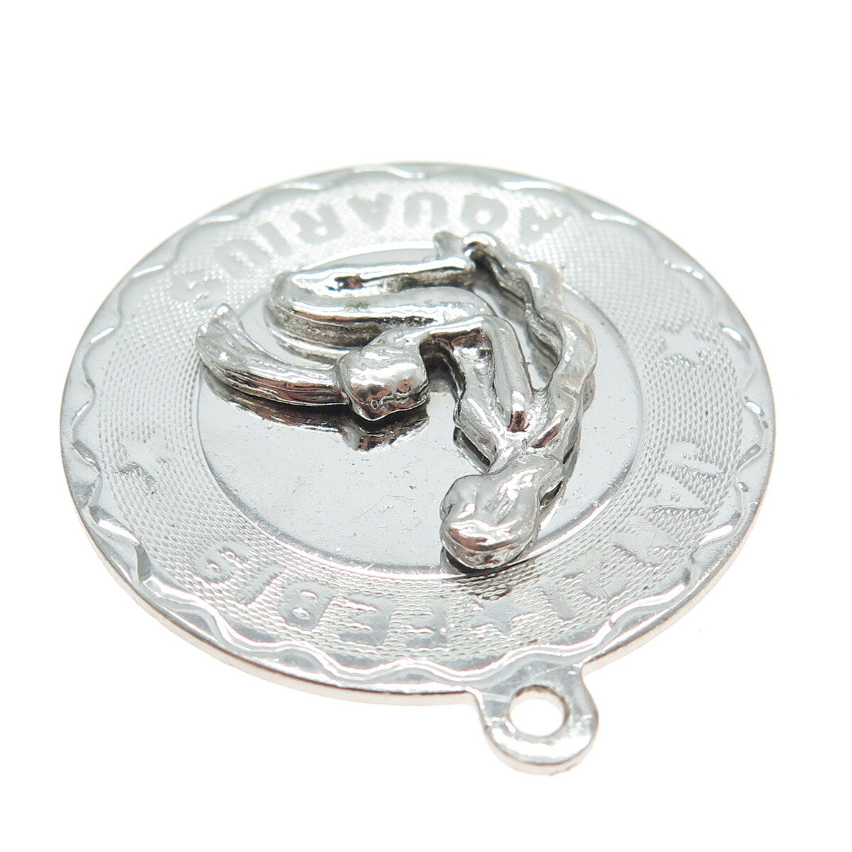 ELCO 925 Sterling Silver Vintage Aquarius Zodiac Sign Pendant