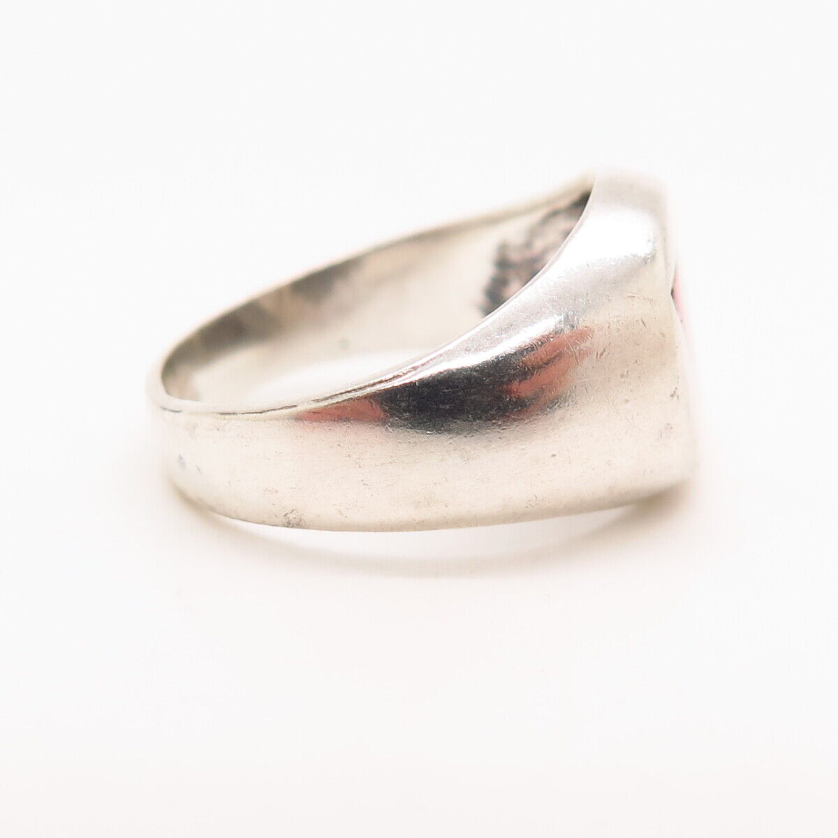 925 Sterling Silver Rainbow Enamel "Happy Pride" Signet Ring