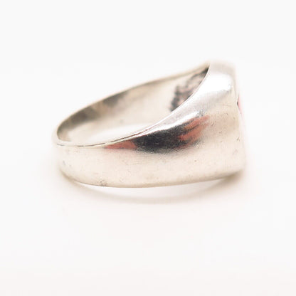 925 Sterling Silver Rainbow Enamel "Happy Pride" Signet Ring