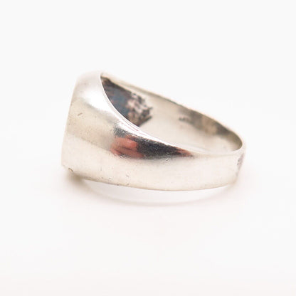 925 Sterling Silver Rainbow Enamel "Happy Pride" Signet Ring