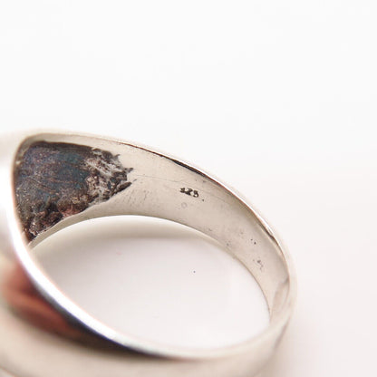 925 Sterling Silver Rainbow Enamel "Happy Pride" Signet Ring