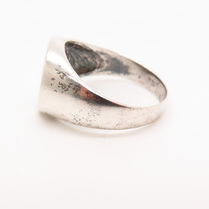 925 Sterling Silver Rainbow Enamel "Happy Pride" Signet Ring