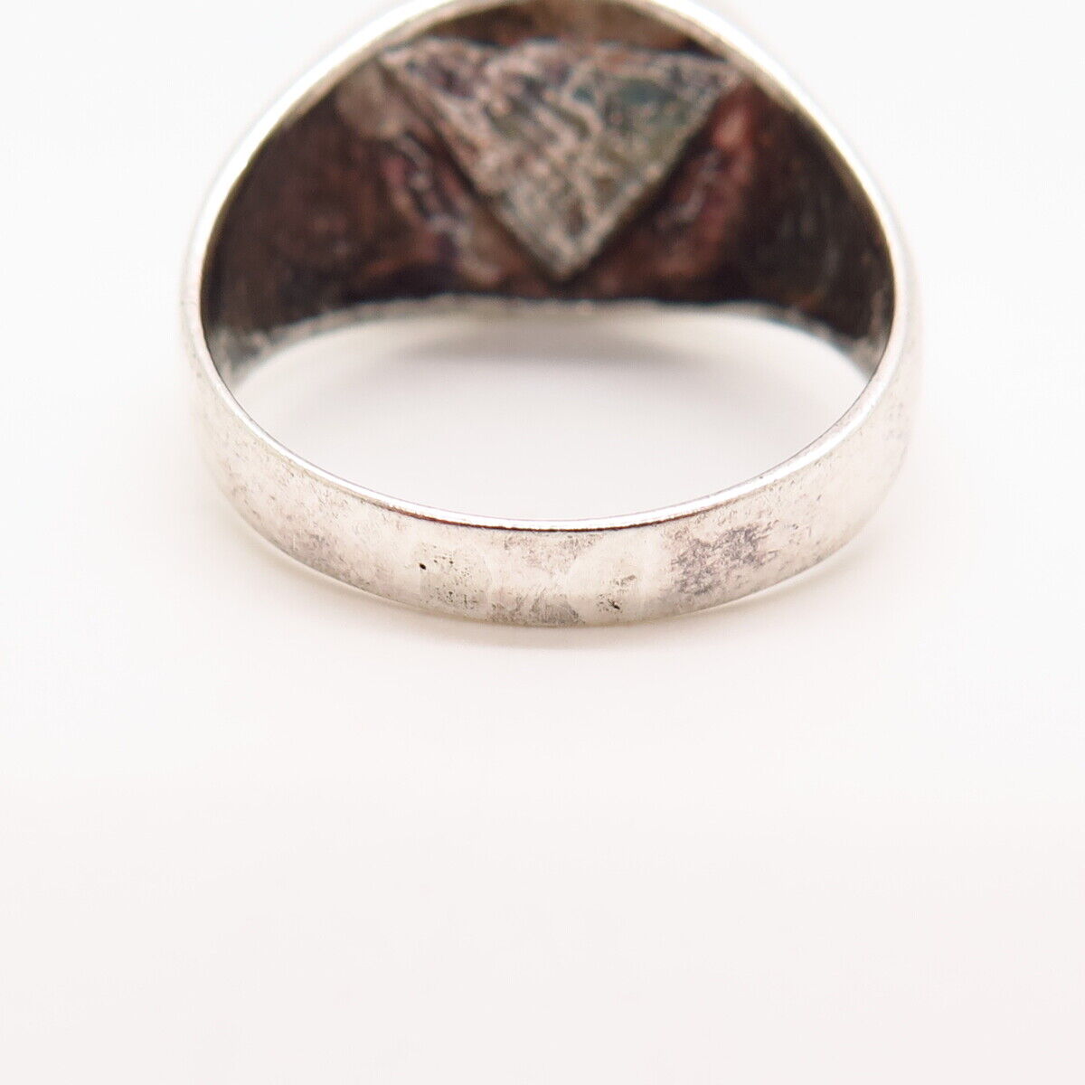 925 Sterling Silver Rainbow Enamel "Happy Pride" Signet Ring