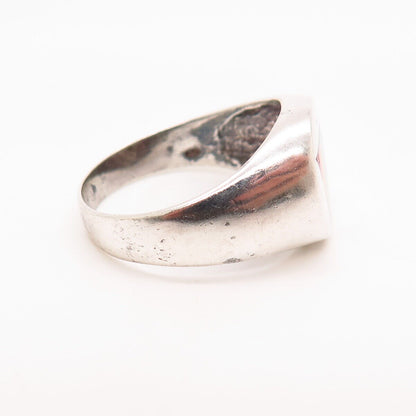 925 Sterling Silver Rainbow Enamel "Happy Pride" Signet Ring