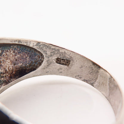 925 Sterling Silver Rainbow Enamel "Happy Pride" Signet Ring