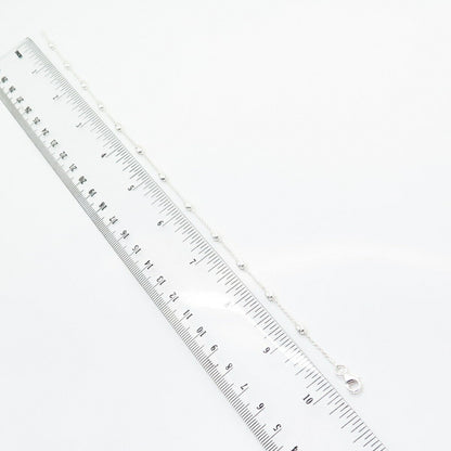 925 Sterling Silver Italy Bead By The Yard Link Anklet 10"