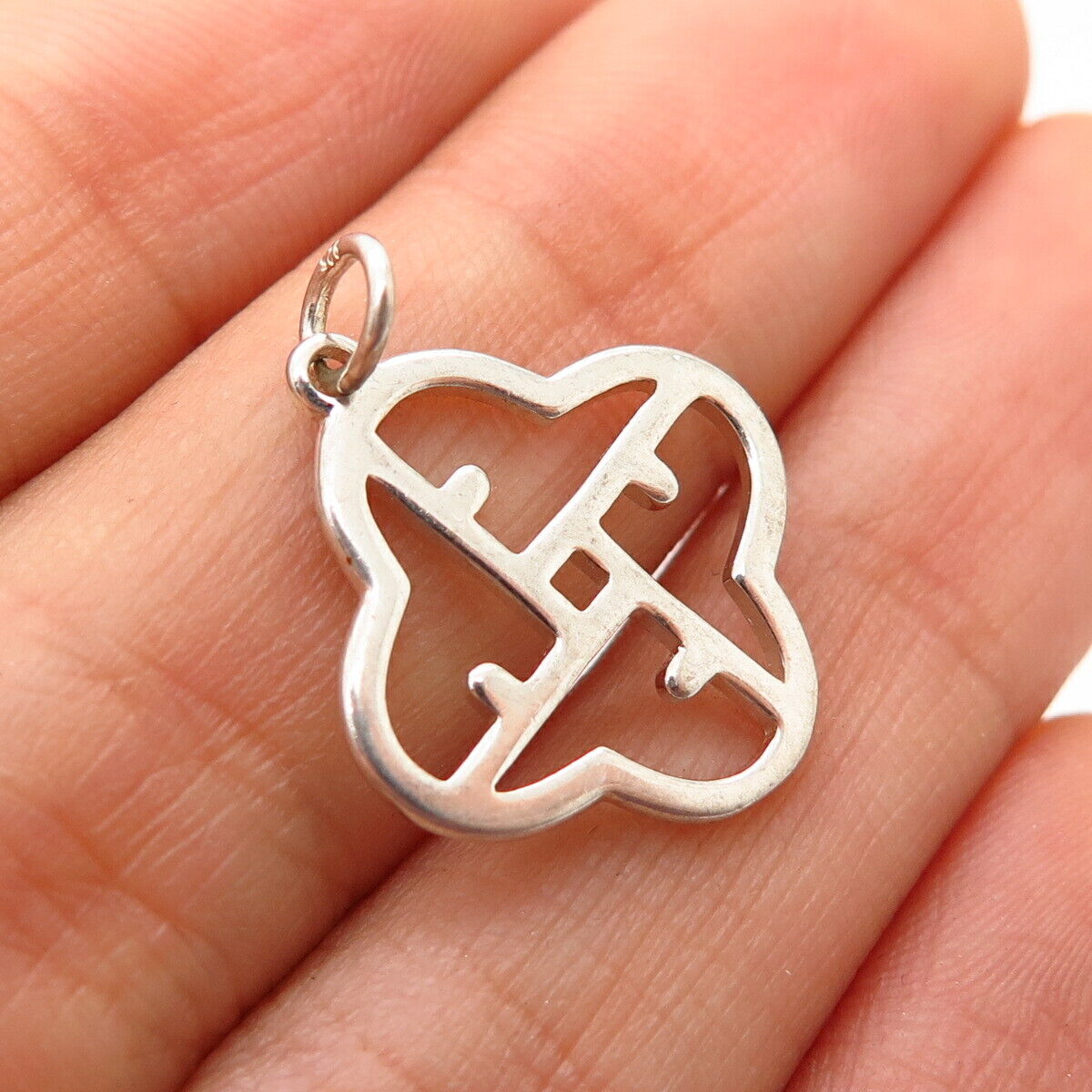 925 Sterling Silver Abstract Branch Design Charm Pendant