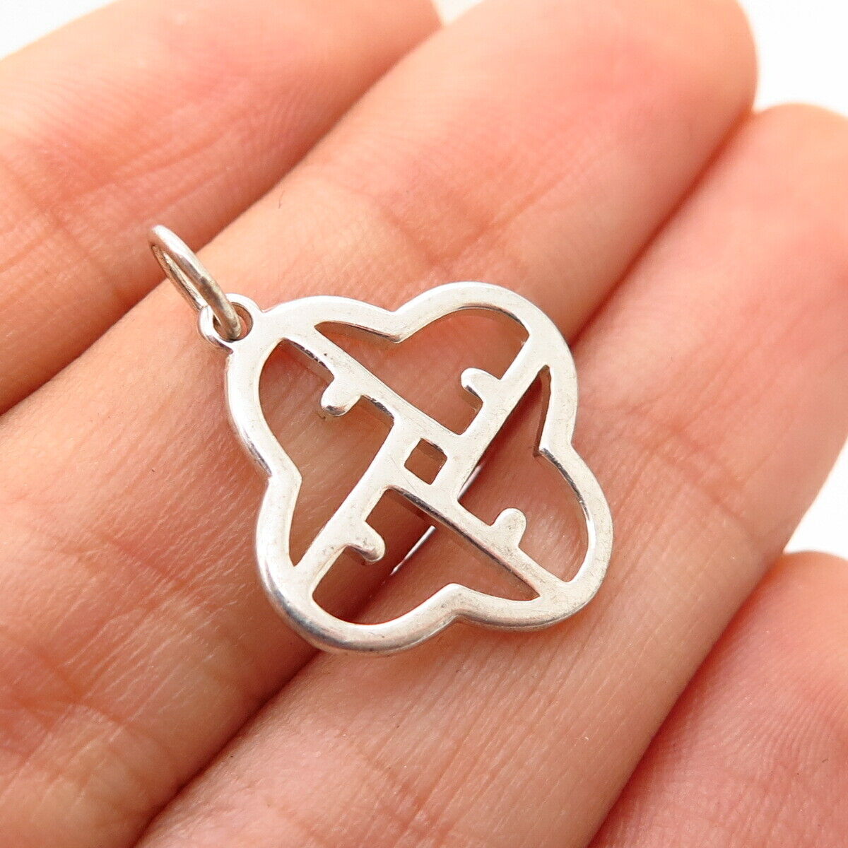 925 Sterling Silver Abstract Branch Design Charm Pendant