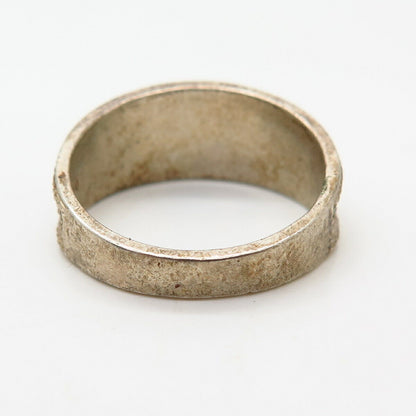 925 Sterling Silver Ornate Floral Design Ring Size 8 3/4