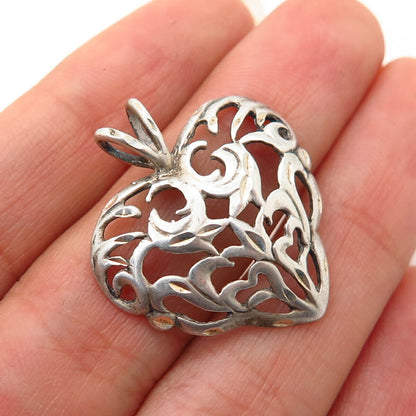 925 Sterling Silver Shube Ornate Heart Design Pendant