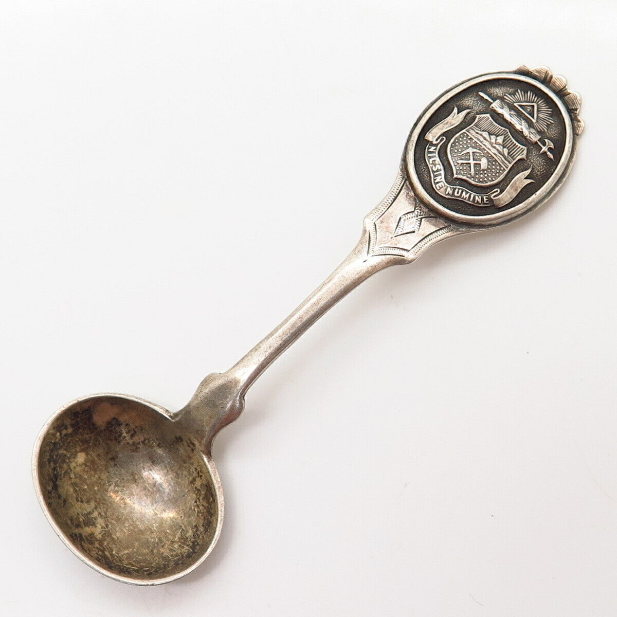 925 Sterling Antique "Nil Sine Numine" Colorado Coat of Arms Spoon