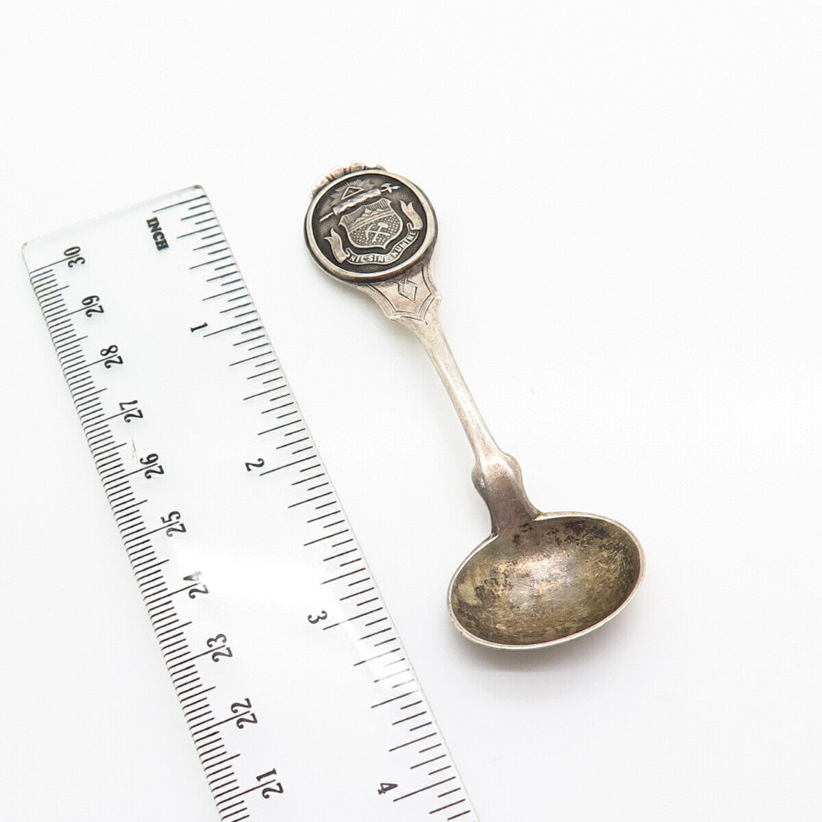 925 Sterling Antique "Nil Sine Numine" Colorado Coat of Arms Spoon