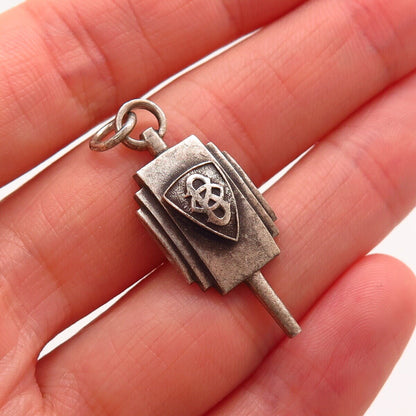 925 Sterling Silver Vintage Monogram Charm Pendant