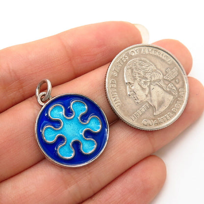 925 Sterling Silver Colorful Enamel Splash Design Charm Pendant