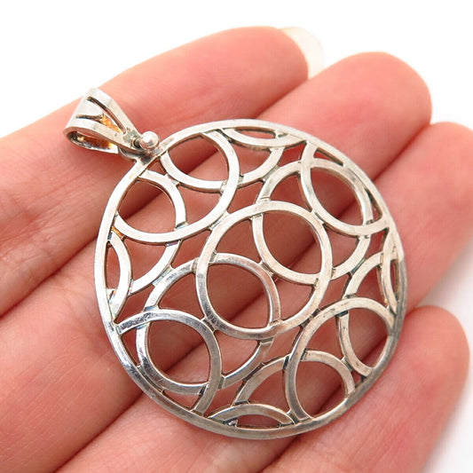 925 Sterling Silver Tahara Ornate Design Round Pendant