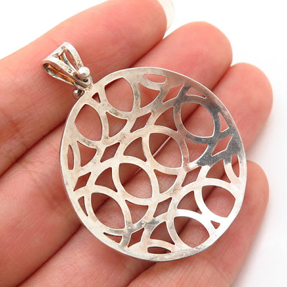 925 Sterling Silver Tahara Ornate Design Round Pendant