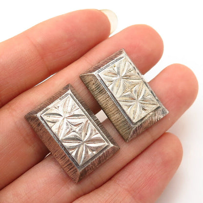 835 Silver Vintage Etched Design Cufflinks