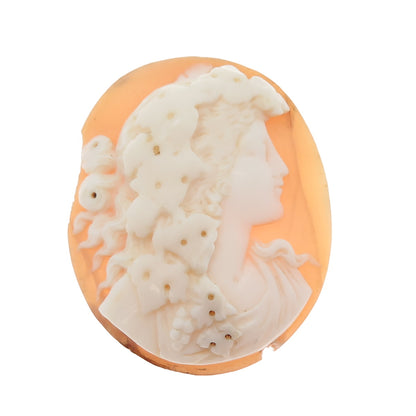Vintage Real Carved Mother-of-Pearl Victorian Lady Cameo