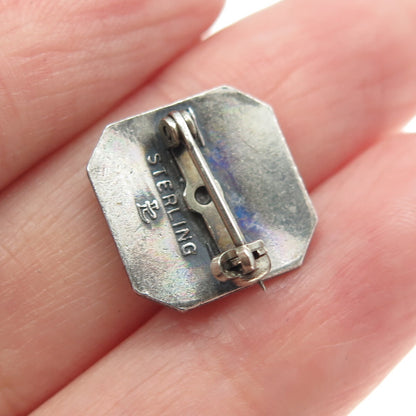 925 Sterling Silver Vintage 4-H Club 3rd Year Membership Achievement Pin Brooch