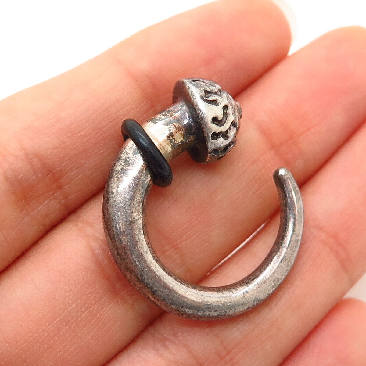 925 Sterling Silver Horn Gauge SINGLE Earring