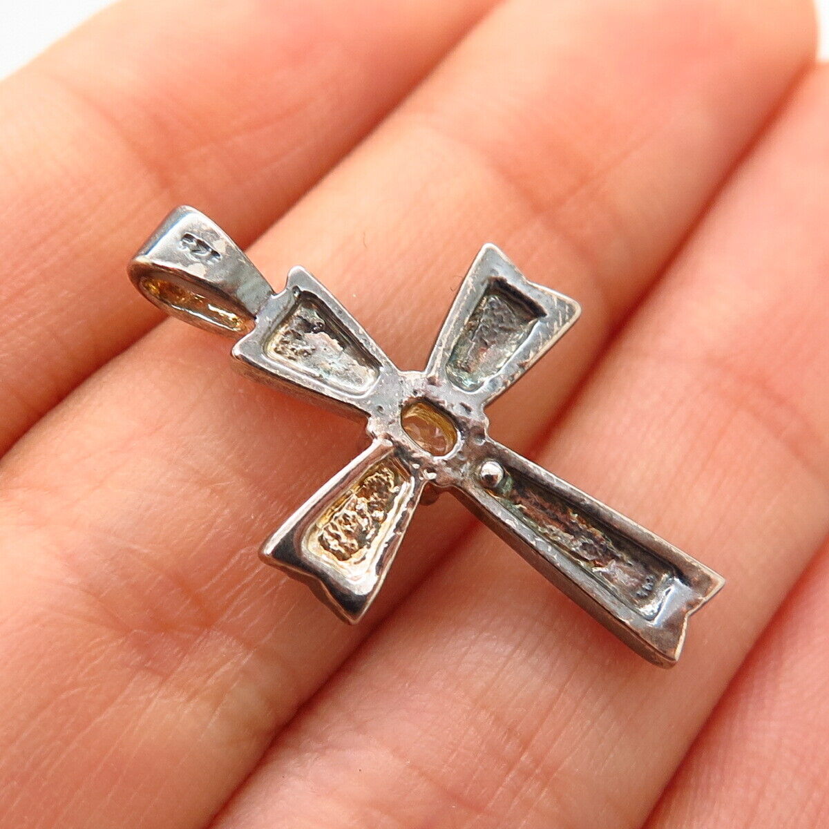 925 Sterling Silver C Z Slide Cross Pendant