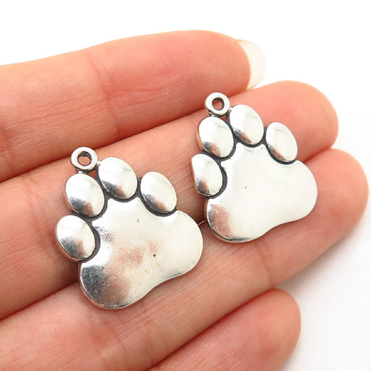 925 Sterling Silver Paw Design Jacket Earrings